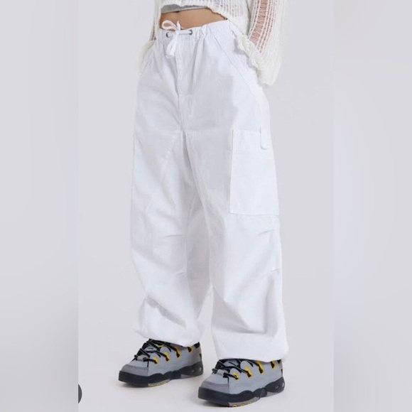 Jaded London Denim - Jaded London | White Parachute Cargo Pants